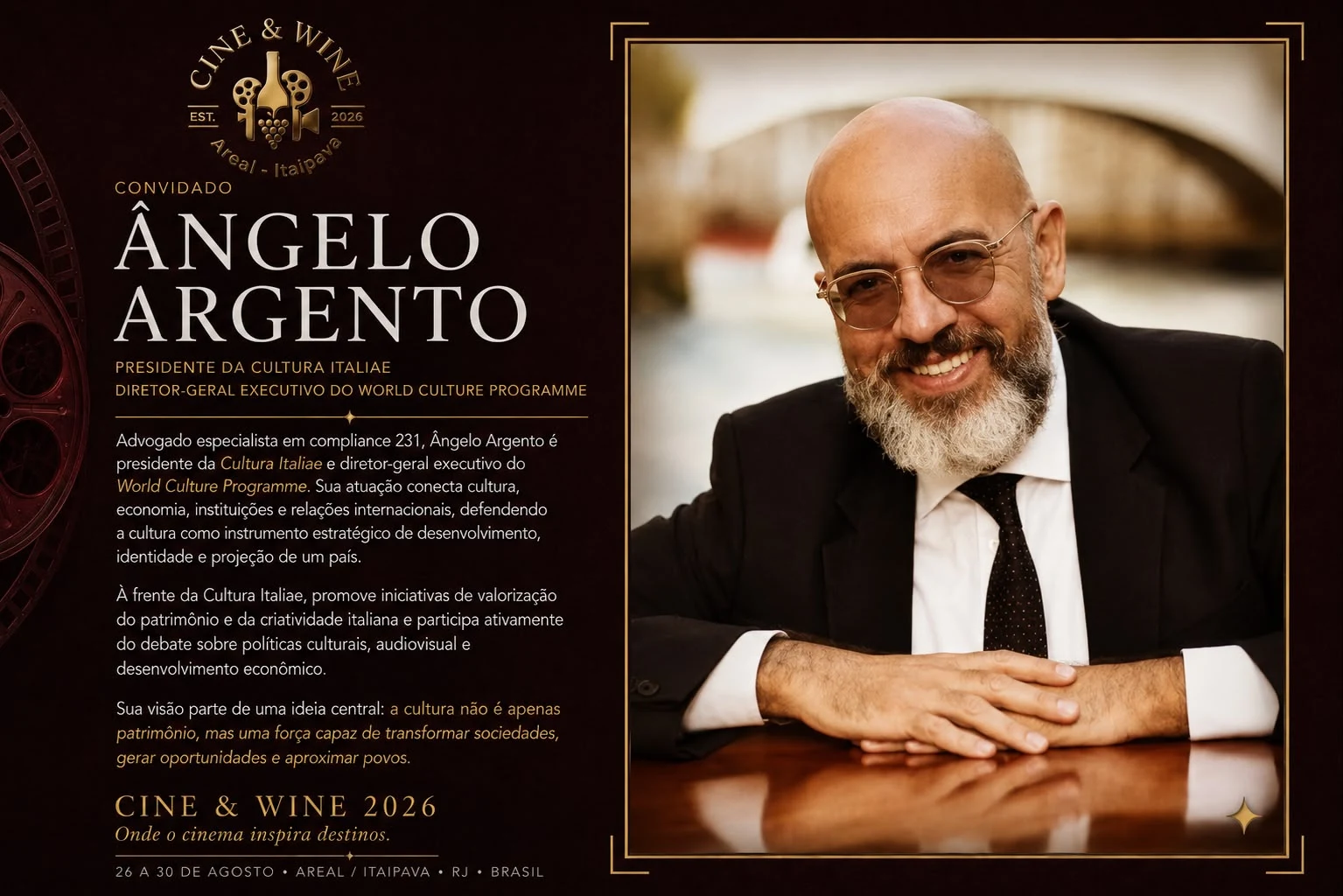 Ângelo Argento — Presidente da Cultura Italiae • Diretor-Geral Executivo do World Culture Programme