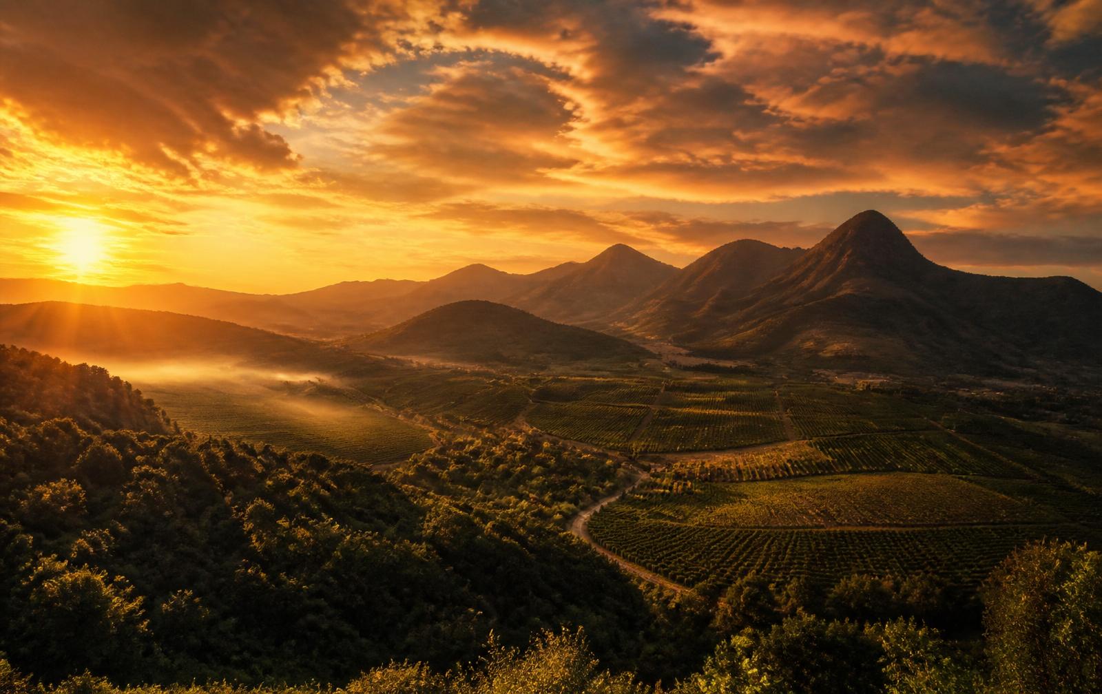 Serra de Areal ao pôr do sol